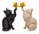 Estátua Gato Com Estrela Decorativa 10cm - Imagem 1