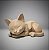 Estátua Gato Dormindo Low Poly Minimalista - Imagem 2