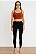 Conjunto Fitness Legging Preta com Friso Terracota e Top - Imagem 2