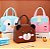 Bolsa Térmica Infantil Lancheira Escolar Marmita C/ Alça Estampas Animais Fofos 3D - Imagem 12
