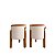 Kit 2 Puff Redondo Luma Bege Couro Decorativo Sala De Estar - Imagem 1