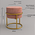 Puff Iron Base Ferro Argola Dourada Metalizada Veludo Rosa - Imagem 4