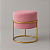 Puff Iron Base Ferro Argola Dourada Metalizada Veludo Rosa - Imagem 3