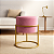 Puff Iron Base Ferro Argola Dourada Metalizada Veludo Rosa - Imagem 2