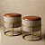 Kit 2 Puff Redondo Iron Argola Couro Bege/caramelo - Imagem 7