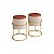Kit 2 Puff Redondo Iron Argola Couro Bege/caramelo - Imagem 3