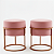Kit 2 Puff Redondo Iron Veludo Com Base Argola Cobre Cor Rosa - Imagem 2
