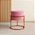 Kit 2 Puff Redondo Iron Veludo Com Base Argola Cobre Cor Rosa - Imagem 7