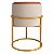 Puff Redondo Iron Base De Ferro Couro Bege Caramelo - Imagem 2