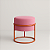 Puff Redondo Iron Argola Base Ferro Aço Carbono Cobre/Rosa - Imagem 1