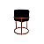 Puff Redondo Iron  Base argola Cobre Preto - Imagem 1