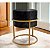 Puff Redondo Iron Decorativo  Base argola Preto - Imagem 1