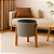 Puff Decorativo Redondo Couro Cinza - Imagem 4