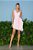Vestido curto Jade plissado rosa cerejeira - Imagem 1