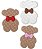 Urso com Gravata Emborrachado (par) - Imagem 1