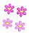 Flor com Coração Emborrachada (par) - Imagem 1