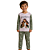 Pijama infantil Jesus e as crianças - calça e manga longa - verde - Imagem 1
