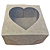 Embalagem Caixa Kraft c/ visor de coração 7cm X7cm X3,5cm - Imagem 1
