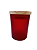 Copo Vela Vermelho c/ tampa madeira - 70 ml - Imagem 1