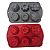 Forma de Silicone Molde Bolinhos 6cav 28,5 x 17,3 x 3,5cm - Imagem 1