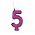 VELA CINTILANTE GLITER PINK N° 5 (1X10) - Imagem 1