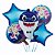 Kit 5 Balões Metalizados Baby Shark Tubarão Azul - Imagem 1