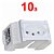 Tomada Trilho Din 10a 2p+t 250v Branca Ou Vermelha Padrão Br - Imagem 7