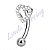 Minibarbell Curvo Titânio coração Zircônias - Imagem 1