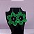 Brinco Flor de crochê verde e preto - Imagem 2
