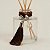 Cordão Decorativo Com Pompom E Pingente Gota - Marrom Com Prata - 33,5cm - 1 unidade - Rizzo - Imagem 1