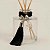 Cordão Decorativo Com Pompom E Pingente Gota - Preto Com Prata - 33,5cm - 1 unidade - Rizzo - Imagem 1