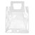 Sacola Transparente PVC com Alça Quadrada de Couro Branco - 26x22x12 - 1 unidade - Rizzo - Imagem 2