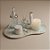 Bandeja Mesa Orgânica Com Pé - Mármore Bege - 16x22cm - 1 unidade - Rizzo - Imagem 1