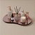 Bandeja Mesa Orgânica Com Pé - Rose Espelhado - 16x22cm - 1 unidade - Rizzo - Imagem 1