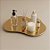 Bandeja Mesa Orgânica Com Pé - Ouro - 16x22cm - 1 unidade - Rizzo - Imagem 1
