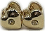 Brinco Semijóia Coração com Zirconia Banhado Ouro - Imagem 1
