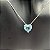 Conjunto semijóia Colar Brinco Coração  Zirconia Azul Claro - Imagem 2