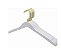 CABIDE DE MADEIRA SEM BARRA BRANCO COM GANCHO LUXO DOURADO - PCT C/100 - Imagem 1