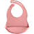 Babador em Silicone com Pega-Migalhas - Rosa - Imagem 1