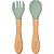 Kit Talheres em Silicone e Bambu - Verde - Imagem 1