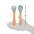 Kit Talheres em Silicone e Bambu - Verde - Imagem 5