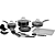 Conjunto Panelas Cuisinart Preto Chef  Com 22 Peças P55-22Bk - Imagem 1