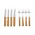 Jogo de Talheres Inox Cabo de Madeira Churrasco 8Pcs - Imagem 1