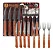 Jogo de Talheres Inox Cabo de Madeira Churrasco 8Pcs - Imagem 1