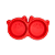 Comedouro Duplo Gato Luxo Pet Injet 250 Ml - Vermelho - Imagem 1