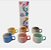 Jogo Mini Xícaras 6pcs Cerâmica 120ml Coloridas - Imagem 1