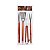 Kit Para Churrasco Inox Cabo de Madeira Grande 4 Pcs Bel - Imagem 1