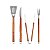 Kit Para Churrasco Inox Cabo de Madeira Grande 4 Pcs Bel - Imagem 2