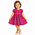 VESTIDO XADREZ INFANTIL MALWEE CONFORTÁVEL LINDO BEBÊ ROSA - Imagem 1