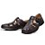 Sandalia Masculina Couro Legítimo Comfort Shoes - 8009 Café - Imagem 2